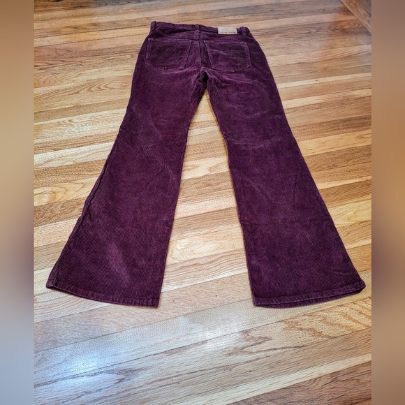 Denim Forum The Bettie High Rise Flare Corduroy Jeans Burgundy Sz 27 Denim Forum - Picture 4 of 4